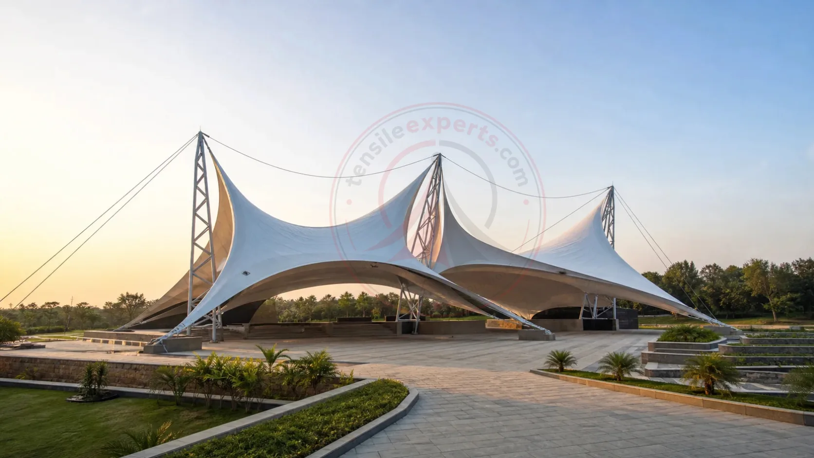 Large-span tensile membrane pavilion by Tensile Experts