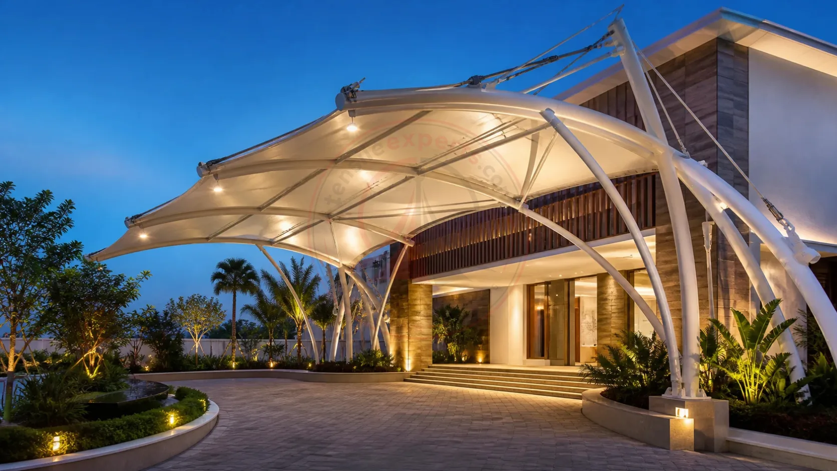 Tensile membrane entrance canopy