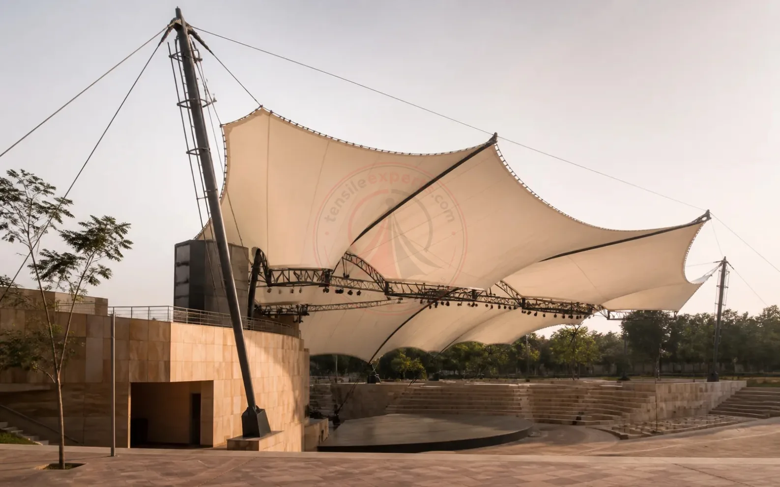 Landmark roofs, precisely tensioned