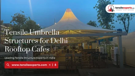 Tensile Umbrella Structures for Delhi Rooftop Cafes