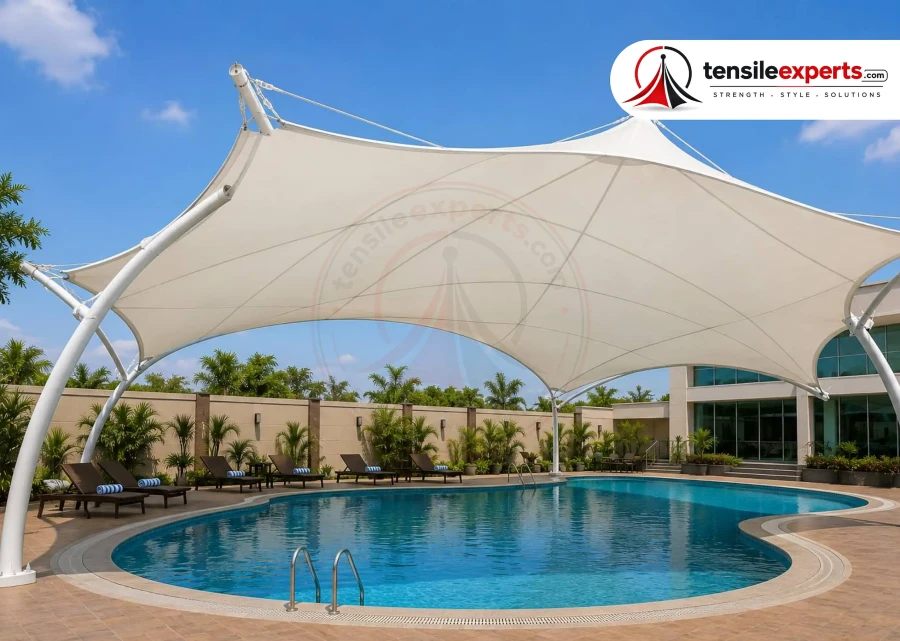 Swimming Pool Tensile Structure project in Visakhapatnam, Andhra Pradesh